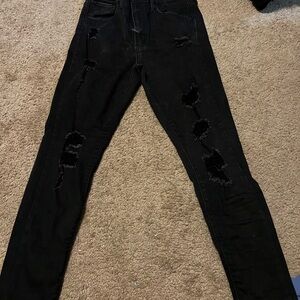 Levi Strauss Black Distressed skinny Jeans